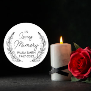 In Gedenken an Funeral Geschenk liebevolles Andenk Runder Aufkleber