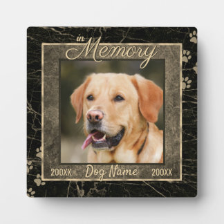In Gedenken an Ihren Hund Marble Rustic Sepia Ande Fotoplatte