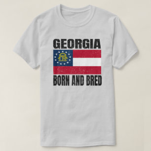 In Georgia geboren und aufgewachsen - Vintage-Flag T-Shirt