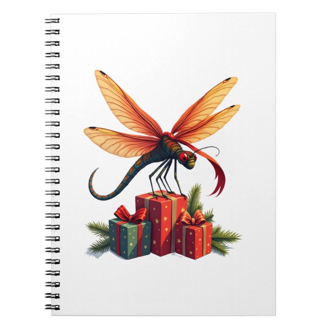 In Geschenkpapier eingewickelte Libelle Notizblock (Vorderseite)