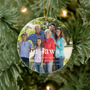In-Gesetze Sentimental Foto Keepake Weihnachten Keramik Ornament