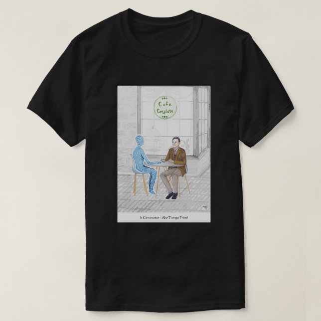 In Gesprächen Alan Turing und Friend T-Shirt (Design vorne)