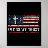 In God We Trust - Vintage-Flagge der USA Kreuz Pat
