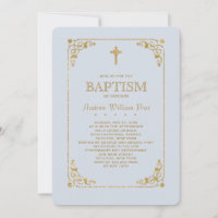 In Gold Blue getrimmt religiöse Einladung