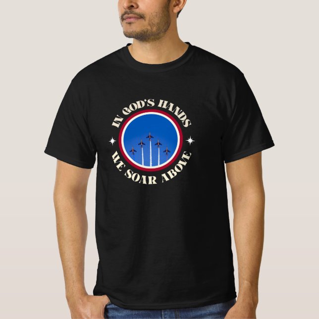 IN GOTT"S HÄNDEN BEGINNEN WIR ÜBER DEM PATRIOTISCH T-Shirt (Vorderseite)