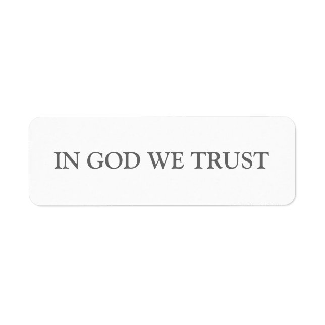 IN GOTT VERTRAUEN WIR (Vorne)