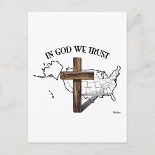 In Gott vertrauen wir auf das robuste Kreuz und di Postkarte