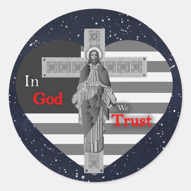 In Gott vertrauen wir Runder Aufkleber (Vorderseite)