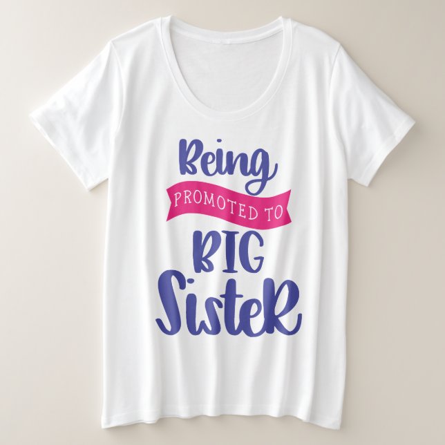 In große Schwester befördert werden Größe T-Shirt (Design vorne)