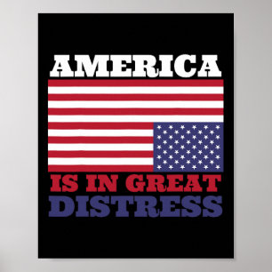 In großer Not die amerikanische Flagge als Einheit Poster