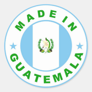 in guatemaltekischer Landesflagge in runder Briefm Aufkleber