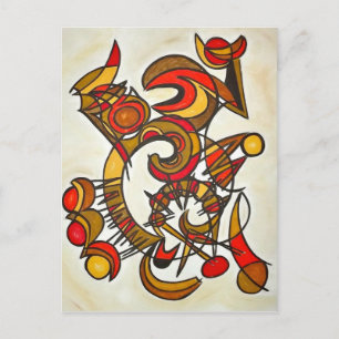 In Harmony and Out of Tune - abstract art postcard Postkarte