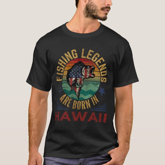 IN HAWAII-T - Shirt SIND DIE FISCHERECHTEN GEBOREN (Vorderseite)