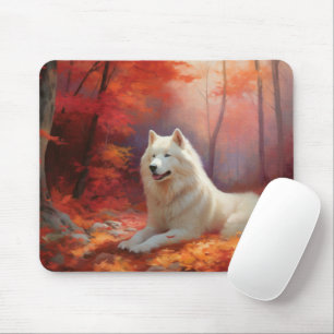 In Herbstleaves Inspiriert Samoyed Mousepad