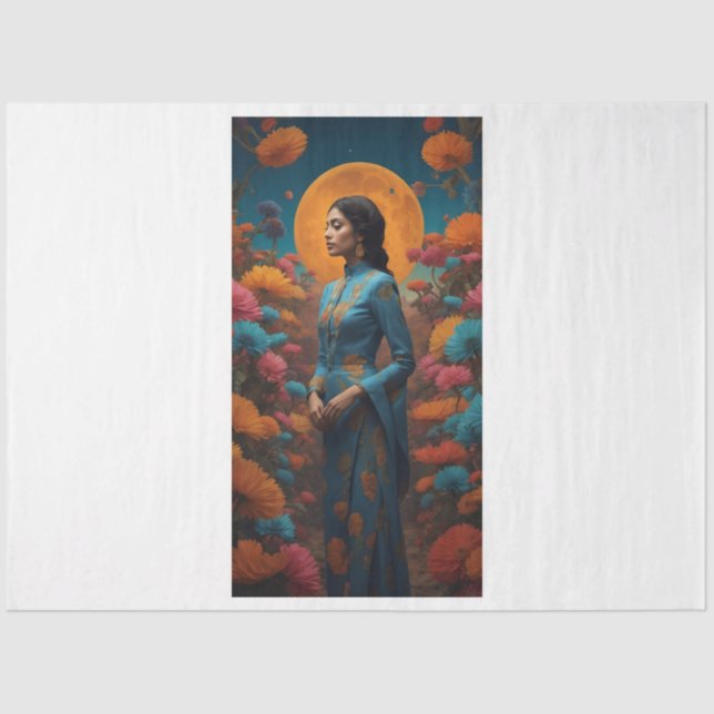 In het bloemenveld decoupage tissue papier (Vorderseite)