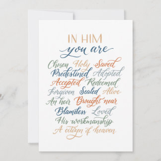 In Him you are card Feiertagskarte