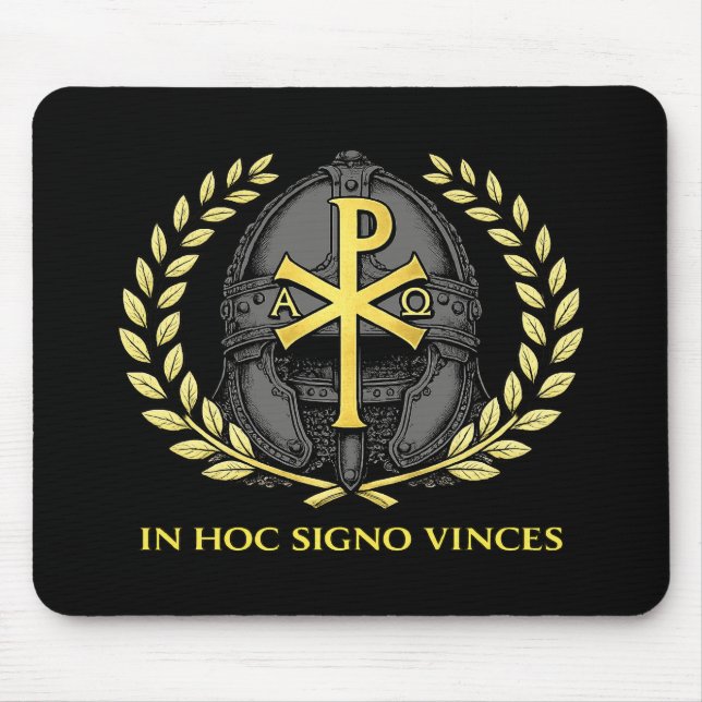 In Hoc Signo Vinces Römischer Chi-Rho-Helm Mousepad (Vorne)