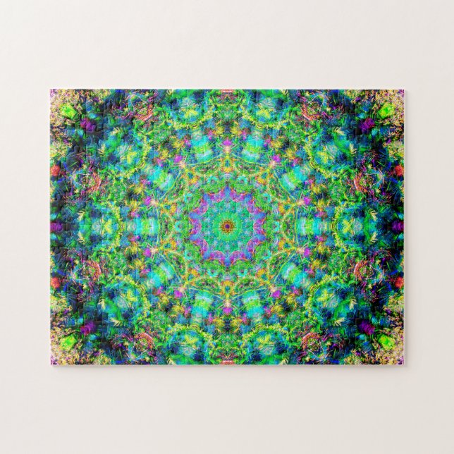 In hohem Grade bunte psychedelische Mandala Puzzle (Horizontal)