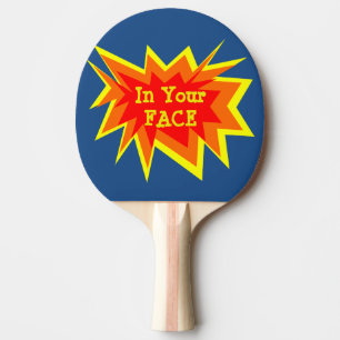 In Ihrem Gesichts-Klingeln Pong Paddel Tischtennis Schläger
