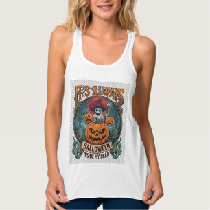 In Ihrem Kopf ist immer Halloween Kürbis Geistersc Tank Top