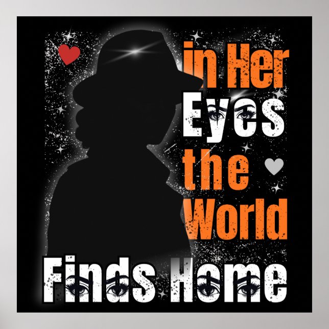 In ihren Augen findet die Welt Zuhause - Romantisc Poster (Vorne)