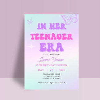 In ihrer Teenager-Ära Version Geburtstagsparty Einladung