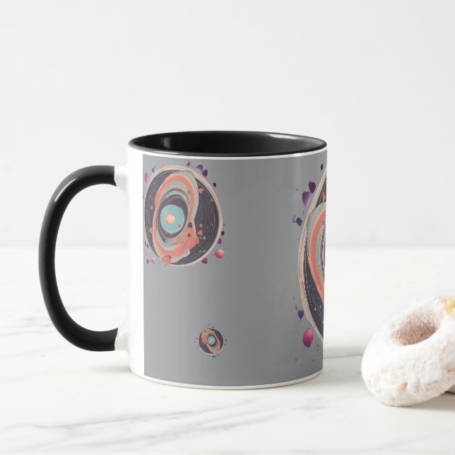 💖 🌠 "In Ihrer Umlaufbahn gefangen" Tasse (Mit Donut)
