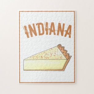 In Indiana Hoosier Zucker Creme Pie Slice Dessert Puzzle