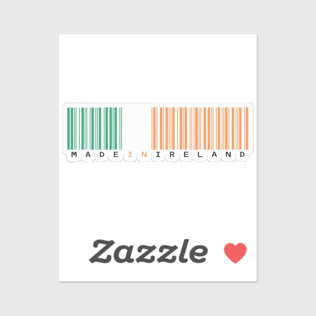 In Irland hergestellter Barcode-Flagge Aufkleber (Blatt)