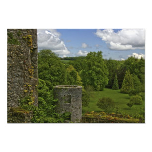 In Irland, in Blarney Castle ein steinerner Turm i Fotodruck