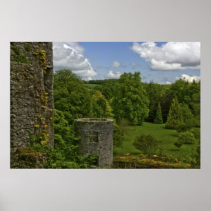 In Irland, in Blarney Castle ein steinerner Turm i Poster