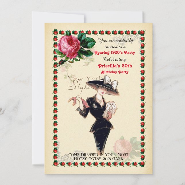 in jedem Alter,60., Geburtstagsfeier, Gatsby-Stil, Einladung (Vorderseite)