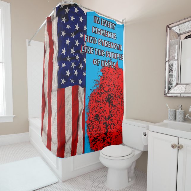 IN JEDEM MOMENT FINDEN STÄRKE! 3D-AUSSICHT DUSCHVORHANG (Beispiel)