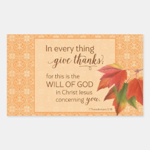 In jeder Sache danke - 1 Thes. 5:18 Rechteckiger Aufkleber