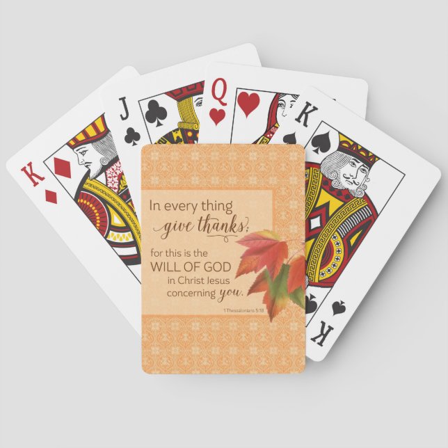 In jeder Sache danke - 1 Thes. 5:18 Spielkarten (Rückseite)