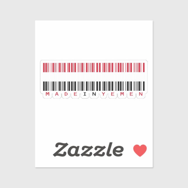 In Jemen hergestelltes Barcode-Flaggen-Design Aufkleber (Blatt)
