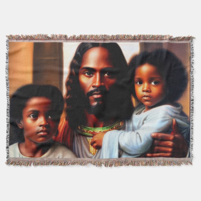 In Jesus Love Arms Art Throw Blanket Decke (Vorderseite)