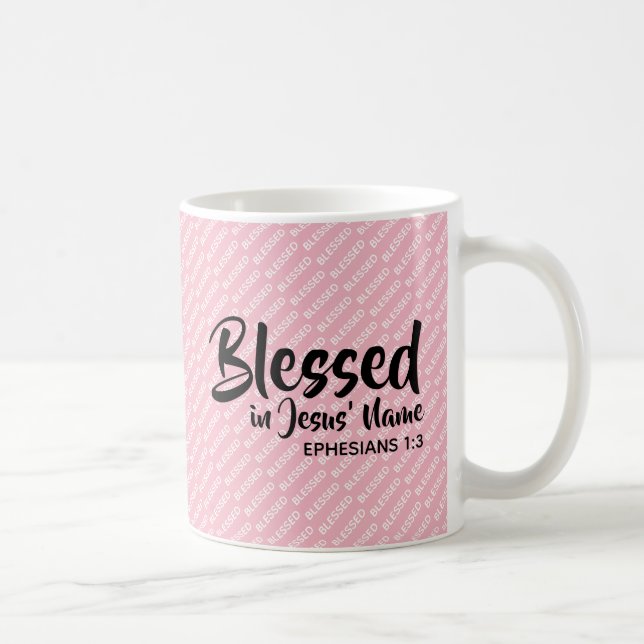 IN JESUS' NAME Christliche Schrift Pink Kaffeetasse (Rechts)