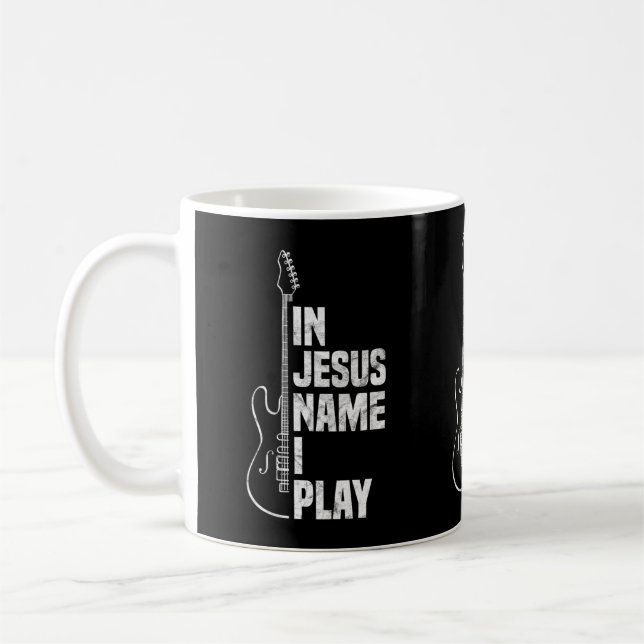 In Jesus Name spiele ich Gitarre Christlich Guitar Kaffeetasse (Links)