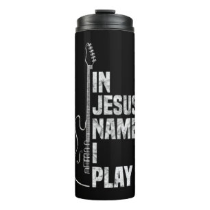 In Jesus Name spiele ich Gitarre Christlich Guitar Thermosbecher