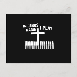 In Jesus Name spiele ich Piano Player Musiknoten G Postkarte