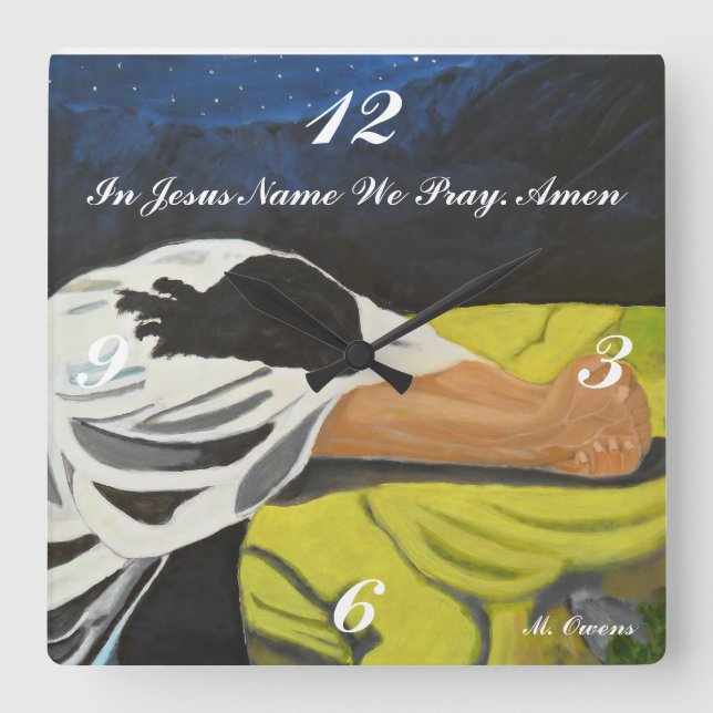 In Jesus Name wir beten Square Uhr (Vorderseite)