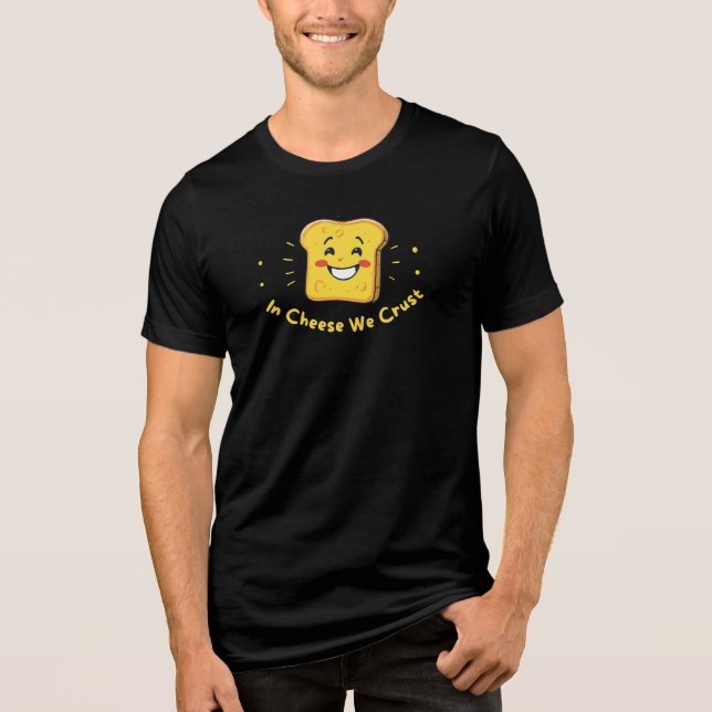 In Käse Crust - Niedlich Toast Puff Design Tri-Blend Shirt (Vorderseite)