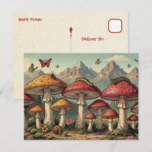 In Kontakt bleiben Whimsical Mushrooms Postkarte