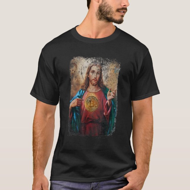 In Krypto vertrauen wir Jesus Bitcoin Btc Hodl Tra T-Shirt (Vorderseite)