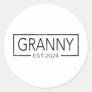 In Kürze Granny 2024 Mütter Tag Granny Est 2024 Runder Aufkleber