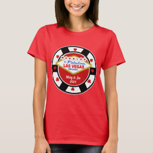 In Las Vegas verheiratetes Pokerchip-T-Shirt T-Shirt