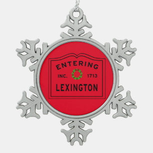 In Lexington MA Snowflake Gerahmte Ornament