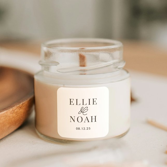 In Liebe bearbeitbare Gastgeschenk Hochzeit Aufkle Quadratischer Aufkleber (Von Creator hochgeladen)