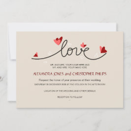 In Liebe einfache, elegante TextHochzeit Einladung